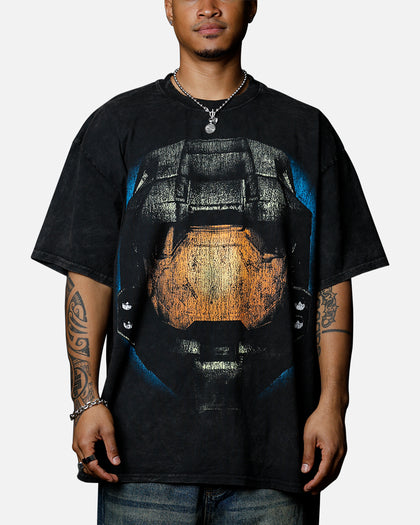 Goat Crew X Halo Halo 3 Chief Big Head Vintage T-Shirt Black Acidwash
