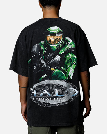 Goat Crew X Halo Halo Combat Evolved Vintage T-Shirt Black Acidwash