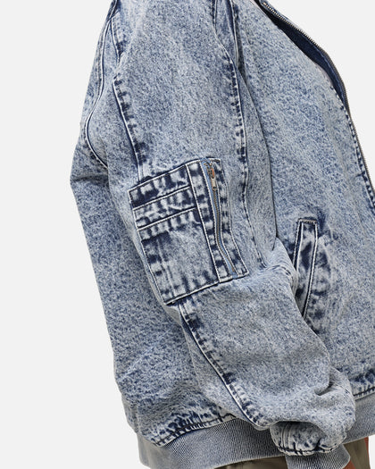 Saint Morta Flight Denim Jacket Blue Stonewash