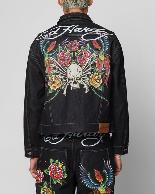 Ed Hardy Denim Jacket Raw Indigo