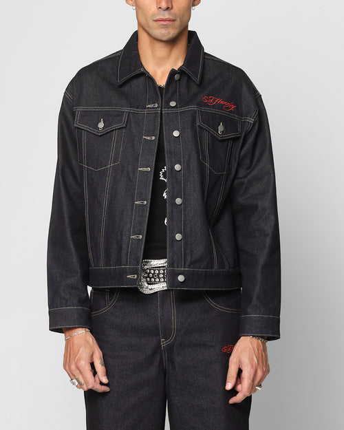 Ed Hardy Denim Jacket Raw Indigo