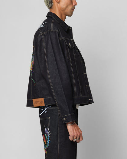 Ed Hardy Denim Jacket Raw Indigo