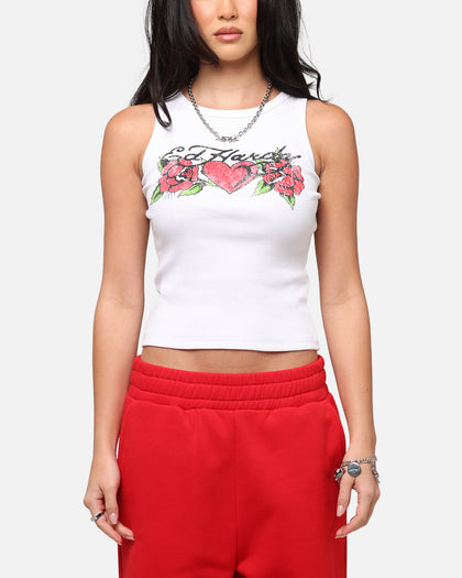 Ed Hardy Women's Rose Tank Top White