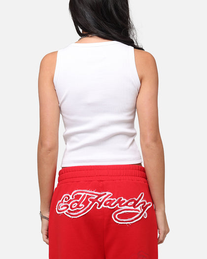 Ed Hardy Women's Rose Tank Top White