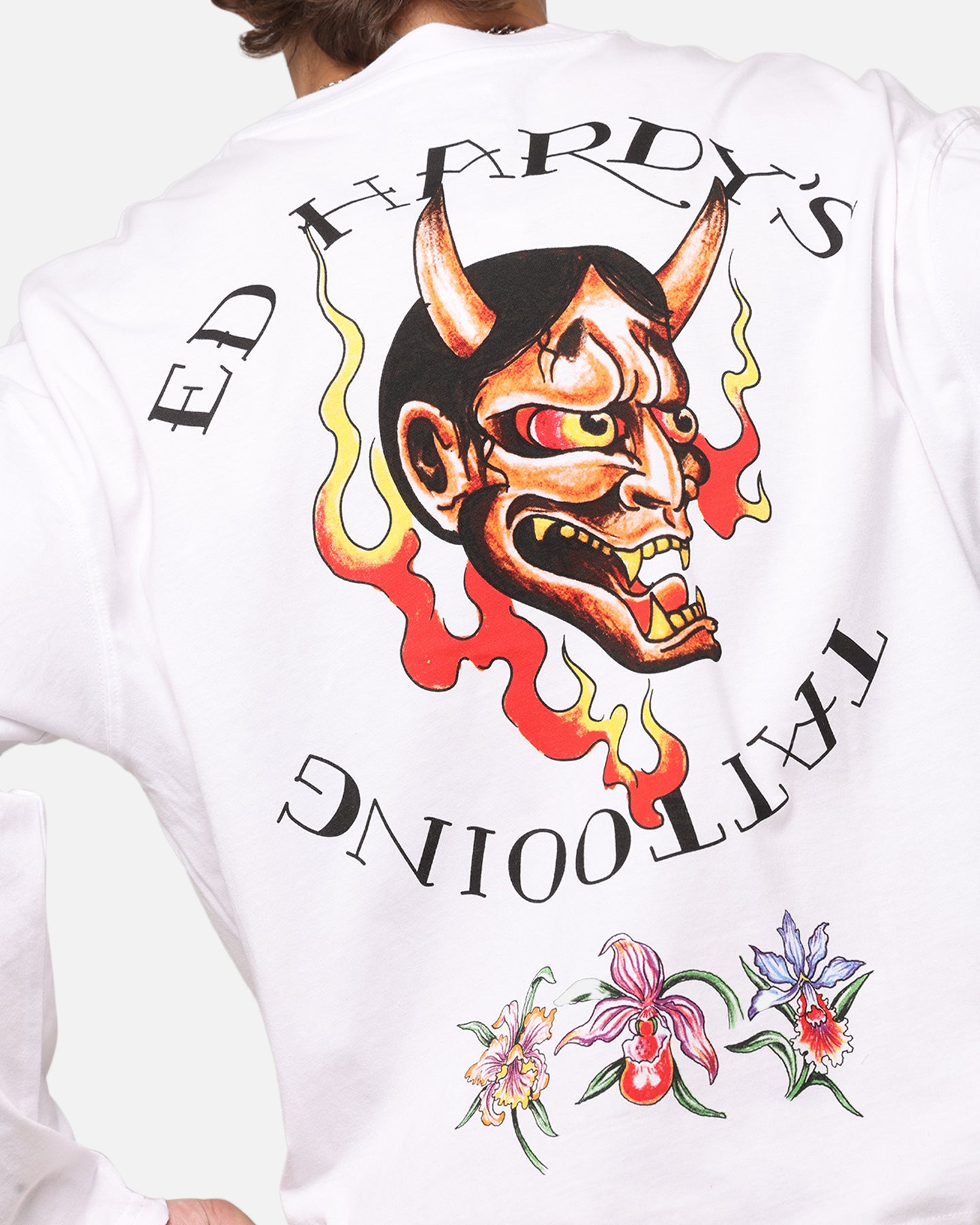Ed Hardy Ed's Tattooing Long Sleeve T-Shirt Off White | Culture Kings