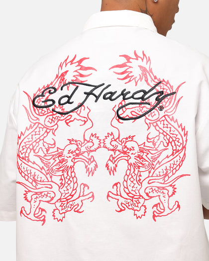 Ed Hardy Dragon Zip Shirt Off White Culture Kings