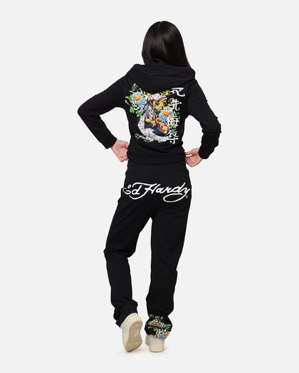 Ed Hardy Women's Flora Zip Hoodie Black