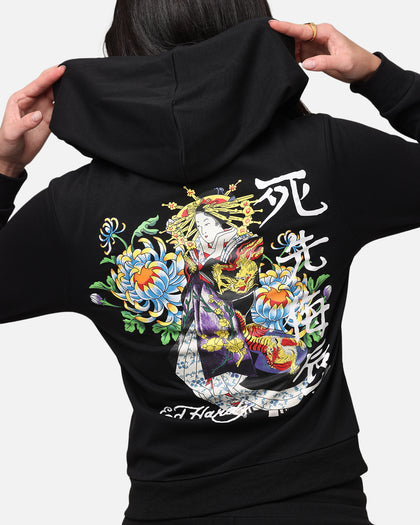 Ed Hardy Women's Flora Zip Hoodie Black