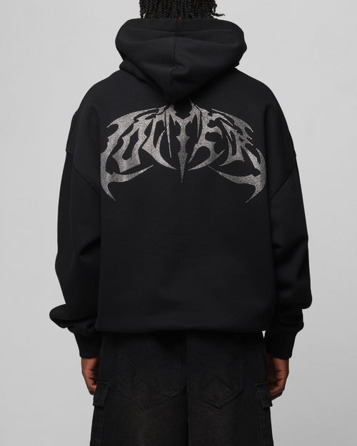 Loiter Metal Rhinestone Hoodie Black