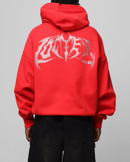 Loiter Metal Rhinestone Hoodie Red