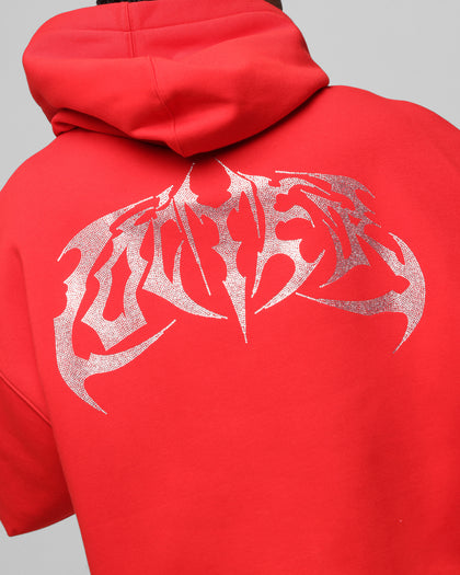 Loiter Metal Rhinestone Hoodie Red