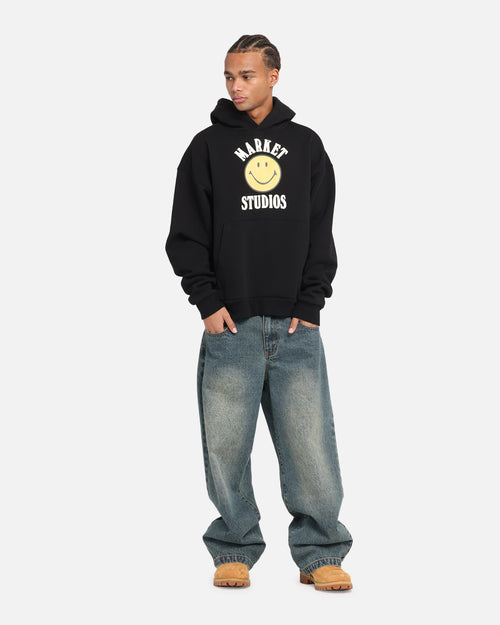 Market Smiley Lockup Hoodie Black