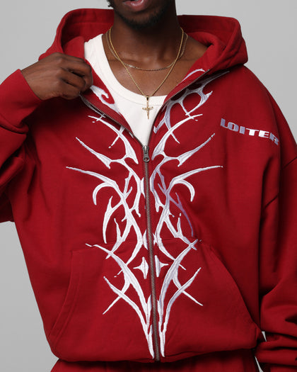 Loiter Blood Born Zip Hoodie Burgandy