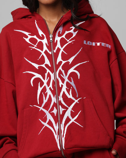 Loiter Blood Born Zip Hoodie Burgandy
