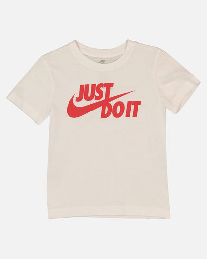 Nike Kids' Just Do It Swoosh Split T-Shirt White