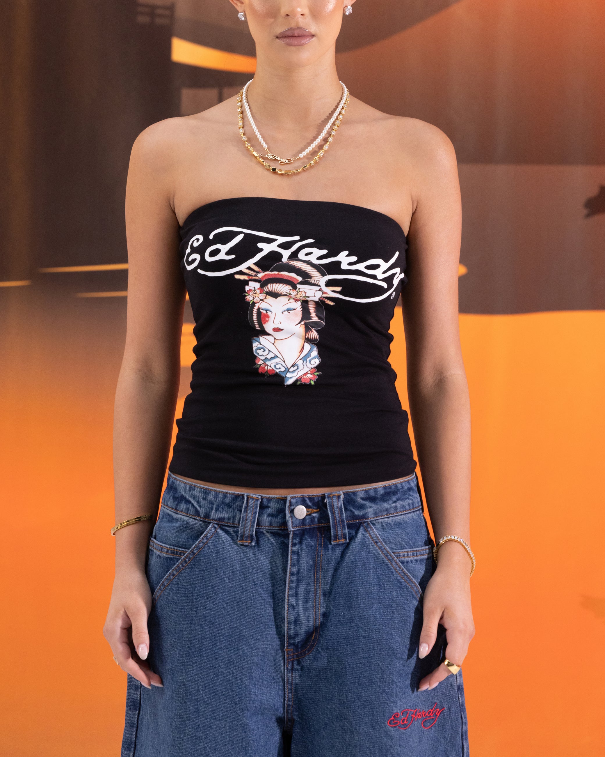 Ed Hardy Women's Geisha Boob Tube Black | Culture Kings