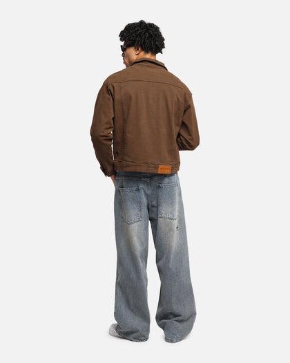 Saint Morta Trucker Denim Jacket Vintage Brown