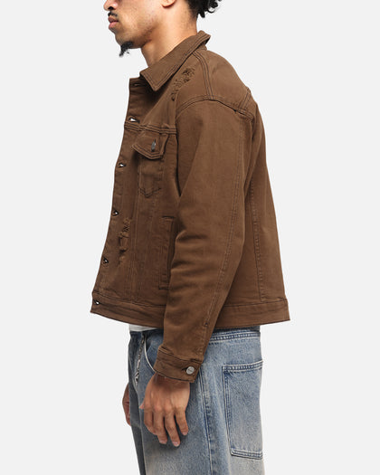 Saint Morta Trucker Denim Jacket Vintage Brown