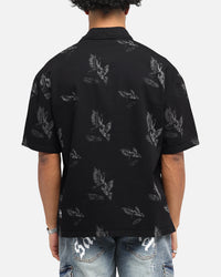 Saint Morta Doves Boxy Denim Button Up Shirt Black