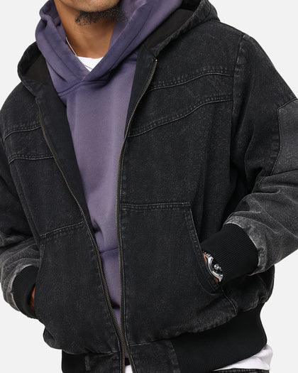 Saint Morta Hooded Workwear Jacket Black/Grey