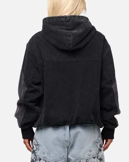 Saint Morta Hooded Workwear Jacket Black/Grey