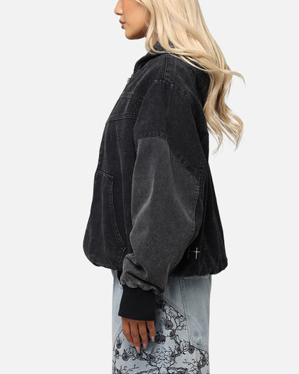 Saint Morta Hooded Workwear Jacket Black/Grey