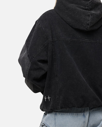 Saint Morta Hooded Workwear Jacket Black/Grey