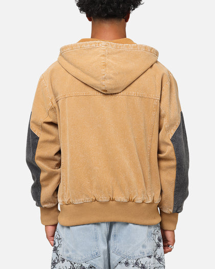 Saint Morta Hooded Workwear Jacket Tan/Black