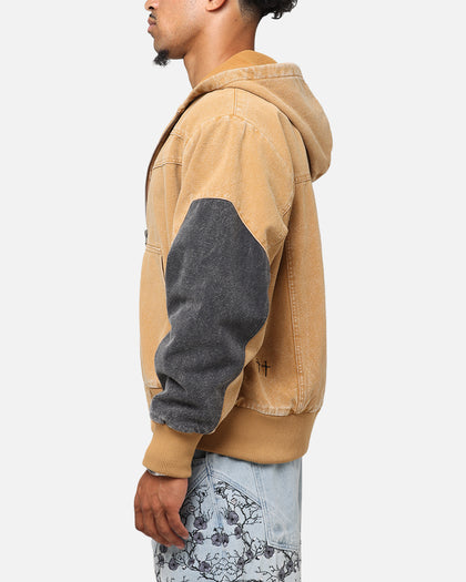 Saint Morta Hooded Workwear Jacket Tan/Black