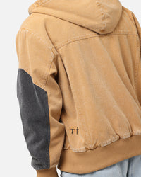 Saint Morta Hooded Workwear Jacket Tan/Black