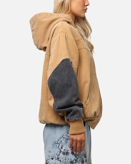 Saint Morta Hooded Workwear Jacket Tan/Black