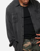 XXIII Acid Wash Button Up Over Shirt Washed Black