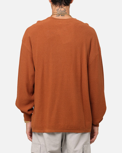 XXIII Textured Long Sleeve T-Shirt Rust