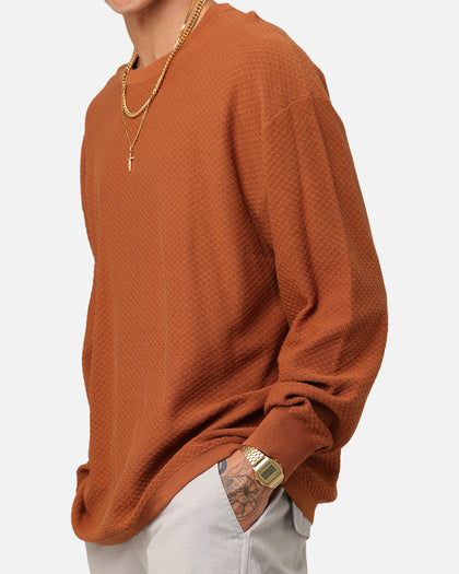 XXIII Textured Long Sleeve T-Shirt Rust