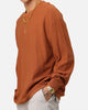 XXIII Textured Long Sleeve T-Shirt Rust