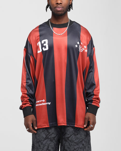 Carre Academy Oversized Long Sleeve T-Shirt Red/Black