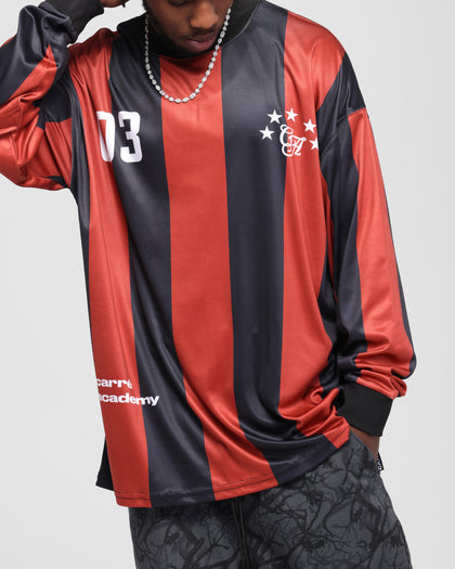 Carre Academy Oversized Long Sleeve T-Shirt Red/Black
