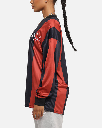 Carre Academy Oversized Long Sleeve T-Shirt Red/Black