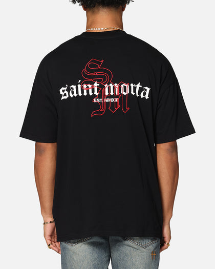 Saint Morta Heritage Boxy T-Shirt Black/Red