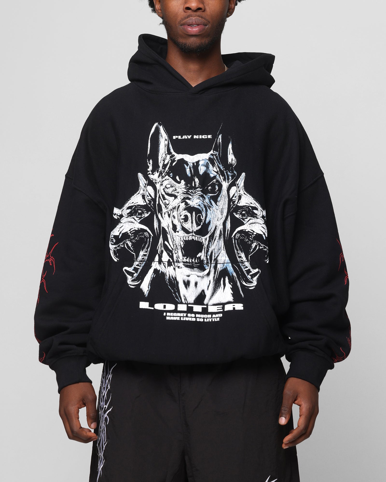 Loiter Chrome Dogs Vintage Hoodie Black | Culture Kings