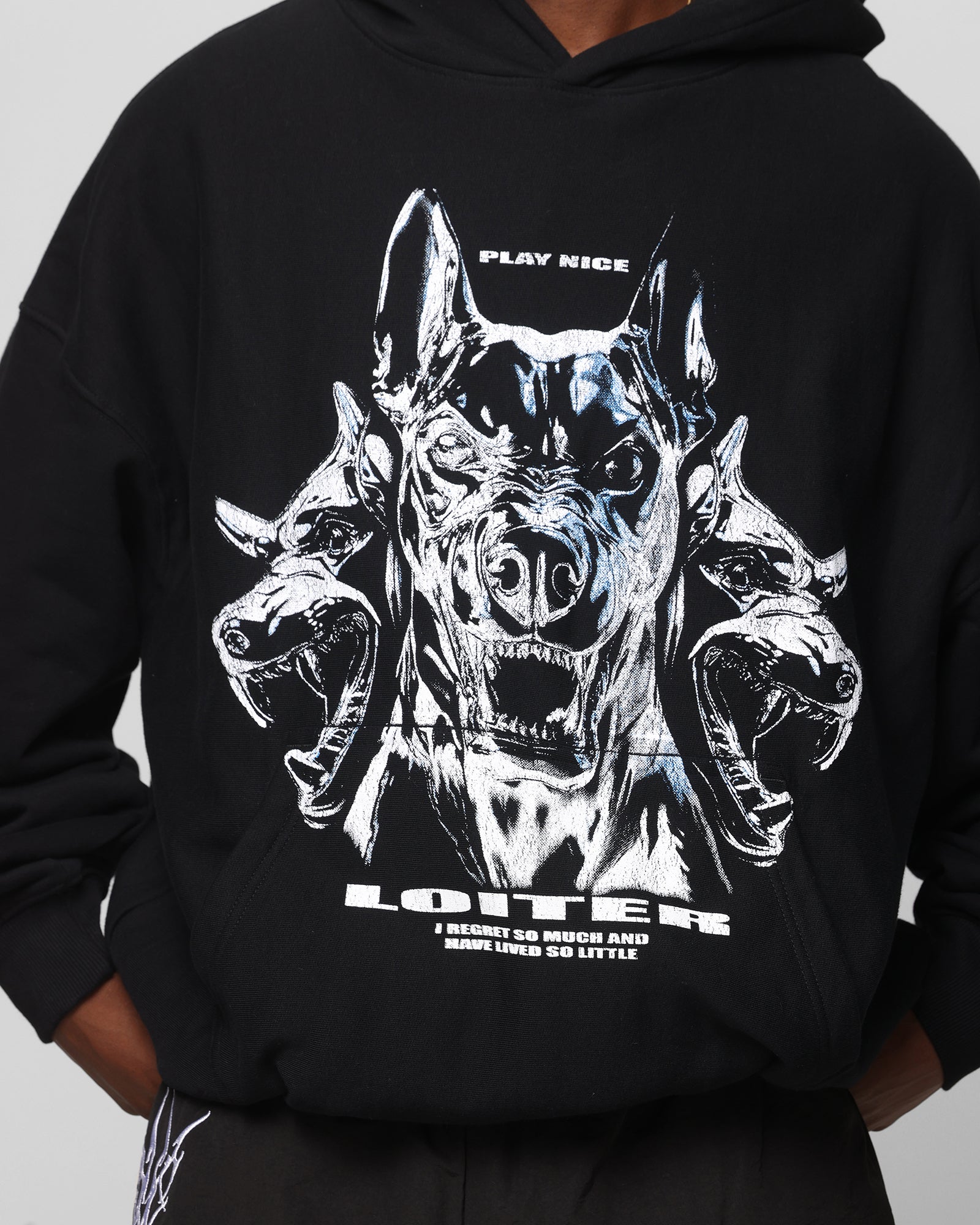 Loiter Chrome Dogs Vintage Hoodie Black | Culture Kings