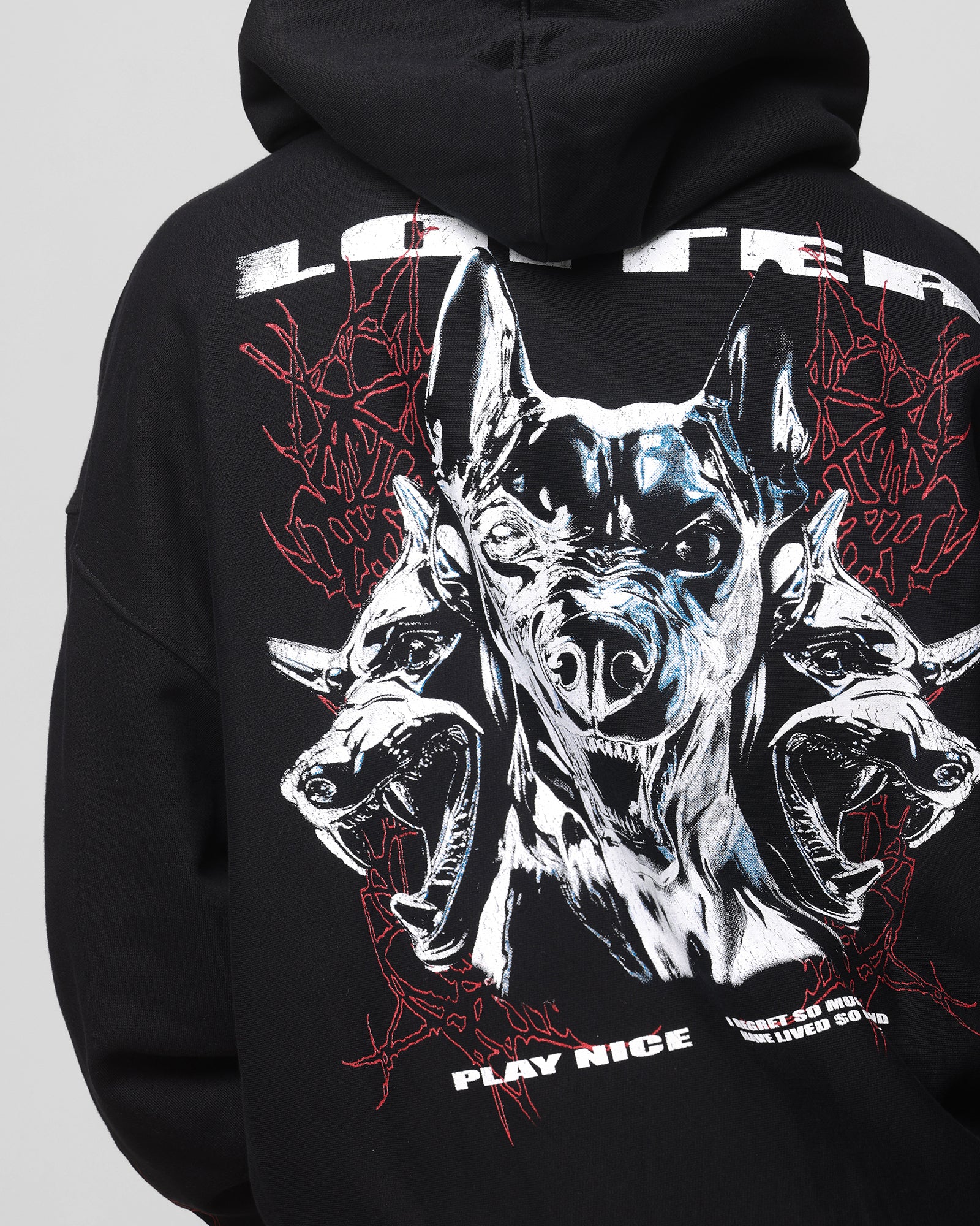 Loiter Chrome Dogs Vintage Hoodie Black | Culture Kings