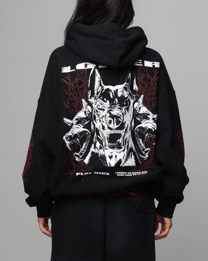 Loiter Chrome Dogs Vintage Hoodie Black