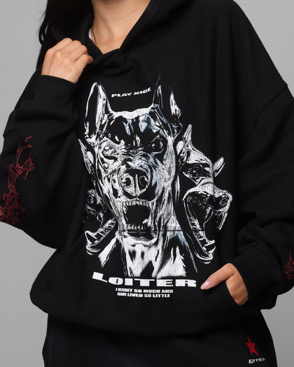 Loiter Chrome Dogs Vintage Hoodie Black