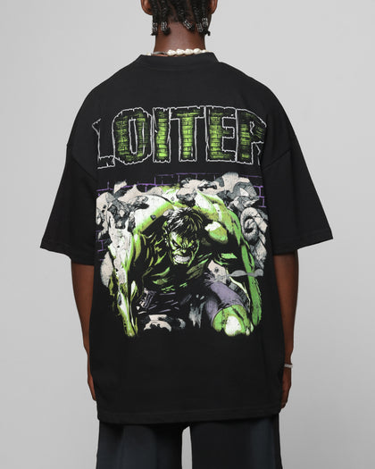 Loiter Marvel Hulk Mock Neck T-Shirt Black