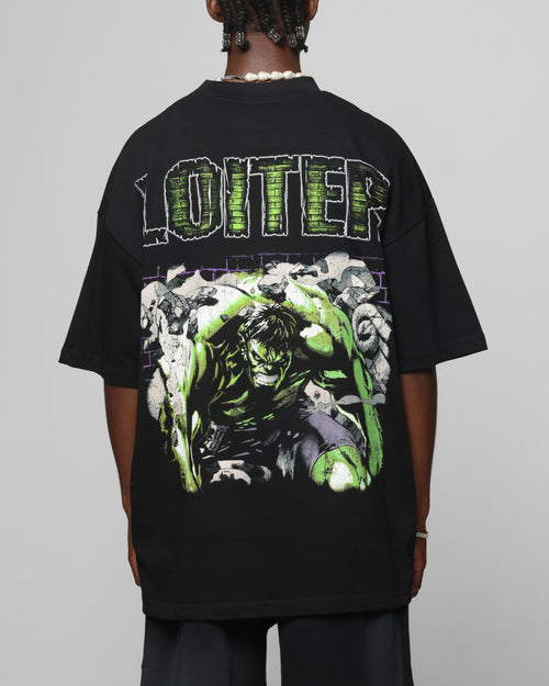 Loiter Marvel Hulk Mock Neck T-Shirt Black