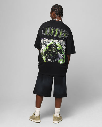 Loiter Marvel Hulk Mock Neck T-Shirt Black