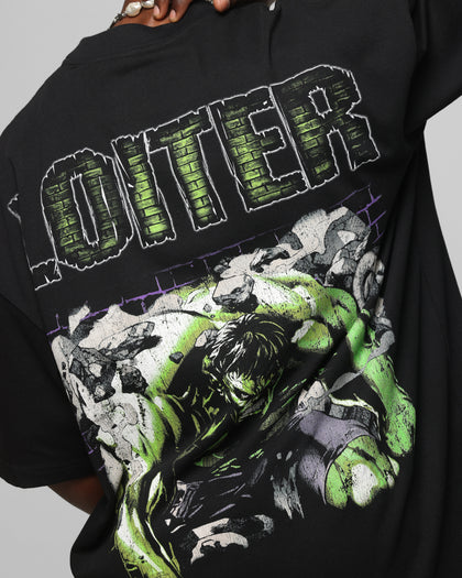 Loiter Marvel Hulk Mock Neck T-Shirt Black