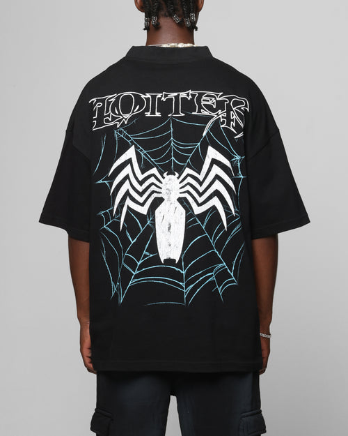 Loiter Marvel Spider-Man Symbiote Mock Neck T-Shirt Black