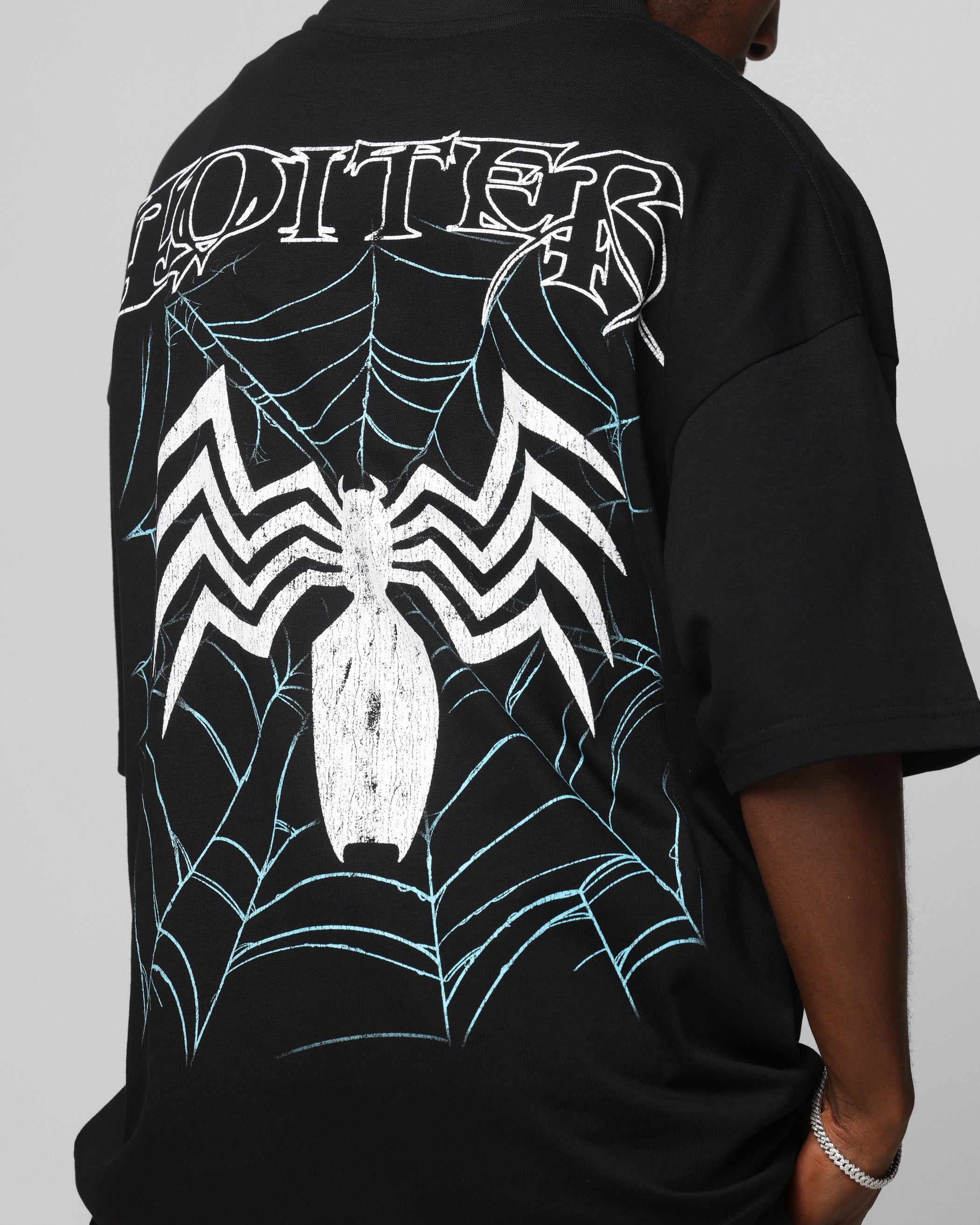 Loiter Marvel Spider-Man Symbiote Mock Neck T-Shirt Black